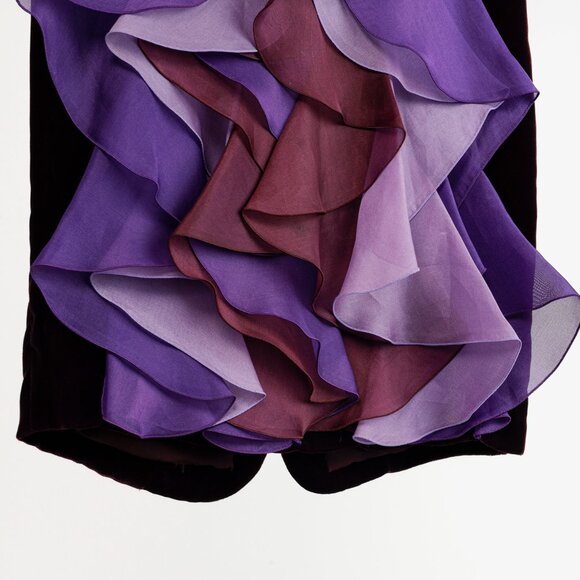 Giorgio Armani AW/06 Runway Velvet Silk Frill Skirt - Picture 8 of 12